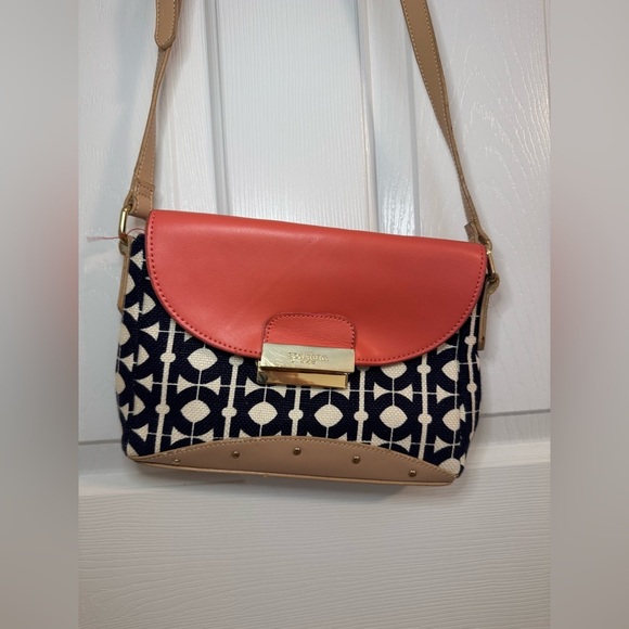 Spartina 449 Hilton Head Tulip Crossbody Coral and Navy - Picture 1 of 5